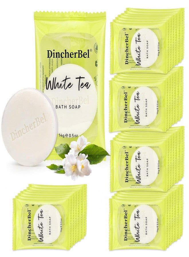DincherBel 100 Pack 0.5oz Travel Soap, Mini Round Cleansing Bars Soap Bulk Travel Size, Individually Wrapped Toiletries Amenities for Hotel, Airbnb, Shelter, Camping and Traveling - Image 1